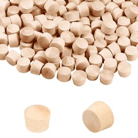 MroMax 250Pcs Round Wood Plugs 3/8 Inch Screw Hole Plugs Wooden Button Plugs Round-Head Screw Covers Wood Caps for Furniture Decoration Woodworking