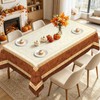 Fall Pumpkin Maple Leaf Rectangle Table Cloth Orange 60x84inch