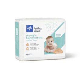 Medline Ultrasoft Disposable Dry Cleansing Cloths, Fragrance-Free, 10 x 13 inches, 50 per Bag, One Bag