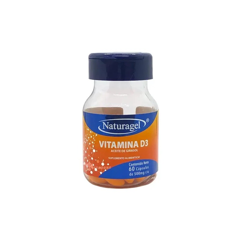 Vitamina D3 60 Cápsulas Naturagel Sabor Sin Sabor