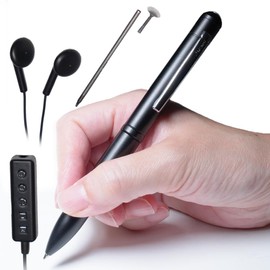 FlukeForest FFR-P700BK Pen Type Voice Recorder, Black, Aluminum, Small, One-Button Recording, 71 Hours Continuous Recording, Voice Detection Automatic Recording, Built-in SLC Memory, Noise Canceling,