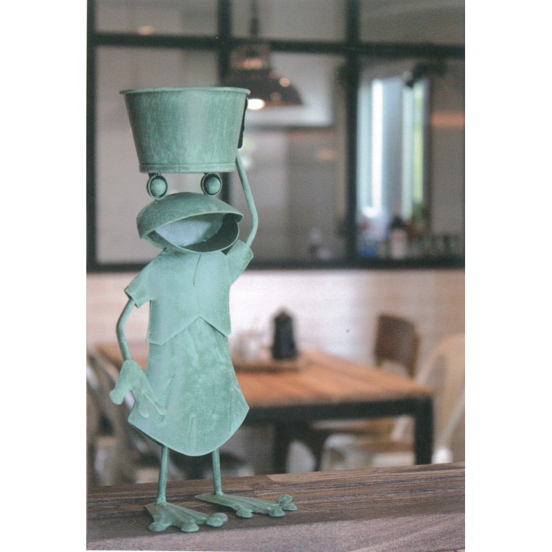 Murataya Sangyo Frog Planter Sit, Green, Approx. 6.7 x 3.9
