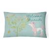 Caroline's Treasures BB7613PW1216 Welcome Friends Pink Poodle Canvas Fabric Decorative