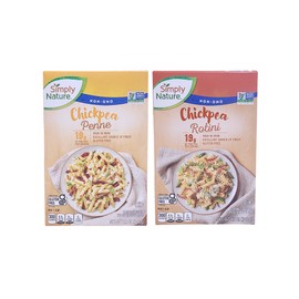 Simply Nature Chickpea Rotini & Chickpea Penne 2-Pack (12oz Each) | Gluten-Free, High Protein, Vegan | Non-GMO Plant-Based Pasta | 2-Pack Variety