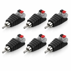 SELECOCO Speaker Wire to RCA Connector, 6 Pack RCA Convert Speaker Terminal Adapter Speaker Cable (Male)