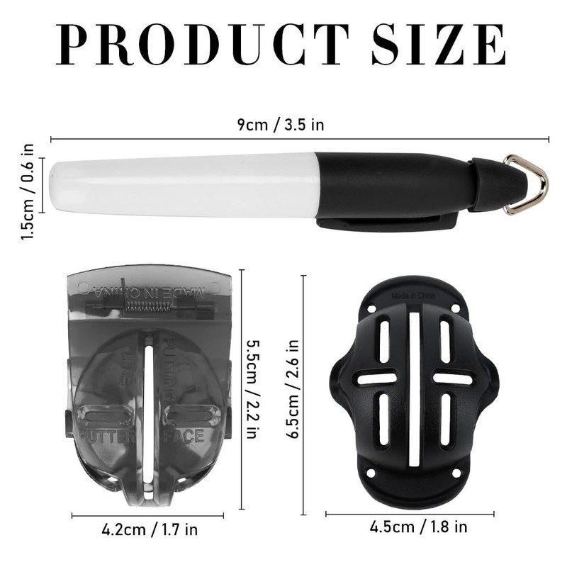 Golf Ball Markers,2PCS Golf Ball Liner Template and 4PCS Markers,Line