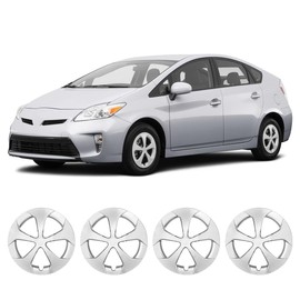 Winjet 15" Chrome Hubcaps Wheel Covers fit for Toyota Prius 2010-2015 [2010 2011 2012 2013 2014 2015 Toyota Prius] Wheel Covers 15 inch Hubcaps Set of 4 (15 Inch, Chrome)