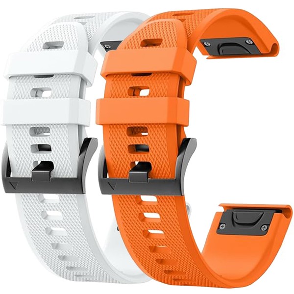 2 Pack Waterproof Band Compatible with Garmin Fenix 5 /
