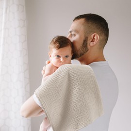 Susurration Muslin Cloths Baby Burp Cloths, Pack of 5, 100% Cotton Burp Cloths Baby for Boys and Girls, Soft, Breathable and Extremely Absorbent Muslin Cloth for Baby 60 x 60 cm (Brown)