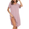 Vlazom Womens Nightdress Soft Pleated Nighties Modal Short Sleeve Nightshirts