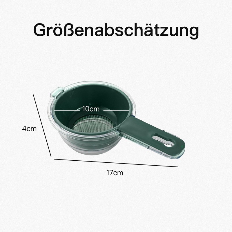 Kitchen 2-in-1 Sieve with Scale and Removable Measuring Cup, Strainer