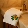 Yellow Rose Embroidered Patches Floral Iron-on Appliques, Set of 2,