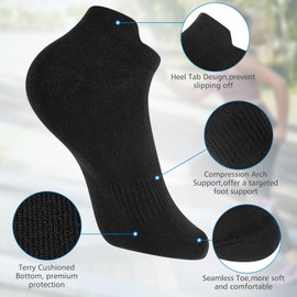 IEOVIEE 4 Pares de Calcetines Running Cortos Hombre y Mujer de Algodón Orgánico - Calcetines Deporte Mujer Hombre Talla 41-46 Calcetines Antiampollas y Antideslizantes Crossfit, Baloncesto - Negro
