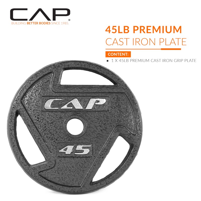CAP Barbell 45 lb Olympic 2-Inch Cast Iron Grip Weight