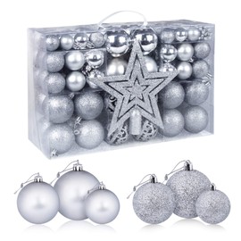 106 Plastic Christmas Baubles for Christmas Tree Decorations