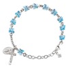 Glass Butterfly Bead Rosary Bracelet with Miraculous Medal and Crucifix,