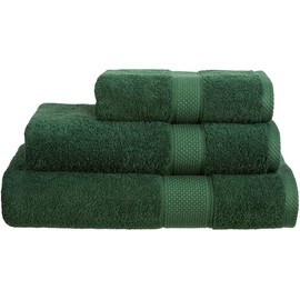 SHL - Bottle Green 100% Cotton Turkish Ringspun Towel 500 Gsm (Pack Of 2 Guest Towels)