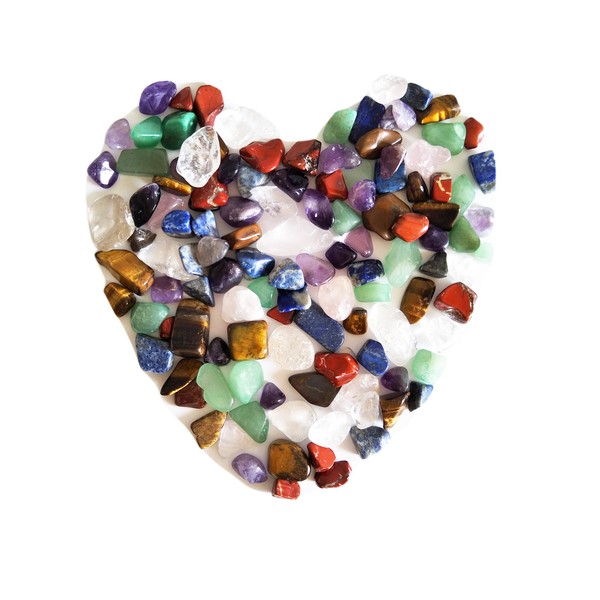 Mixed Natural Crystal 7 Chakra Stones, One Bag, About 100 Pieces, Weights About 160 Grams in Total, Small Size