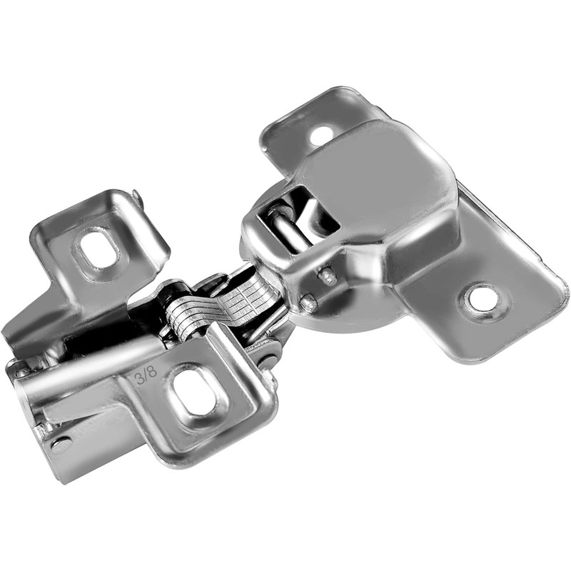 Berta 10-Pack, 1/2" Overlay Hinges, 45mm Stainless Steel Quiet 3D