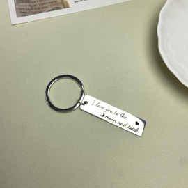 Keychain Gifts I Love You to the Moon and Back Keychain Valentines Mothers Day Christmas Gifts for Women and Men