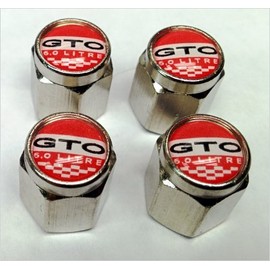 Compatible with Pontiac GTO 5.7 6.0 Litre LS2 Valve Stem Caps (Chrome - Red 6.0)