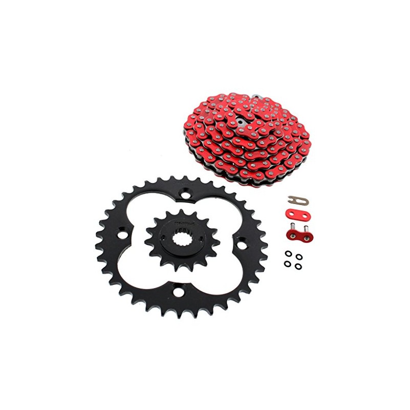 Chain & Black Sprockets fit Honda 400EX TRX400EX 1999-2004 Red