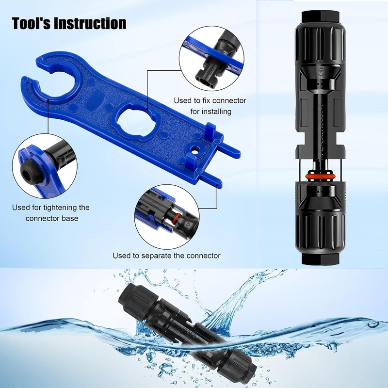 VanFeb Solar Connectors, 50PCS Male/Female Waterproof IP67 25 Pairs MC4