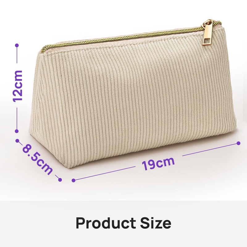 JEFURE Pencil Case, Pencil Case Corduroy Fabric, Large Capacity Pencil