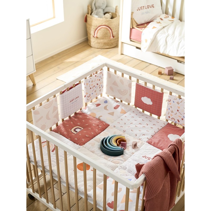 Vertbaudet Happy Sky Baby Play Mat Organic Cotton Multi-Coloured 75