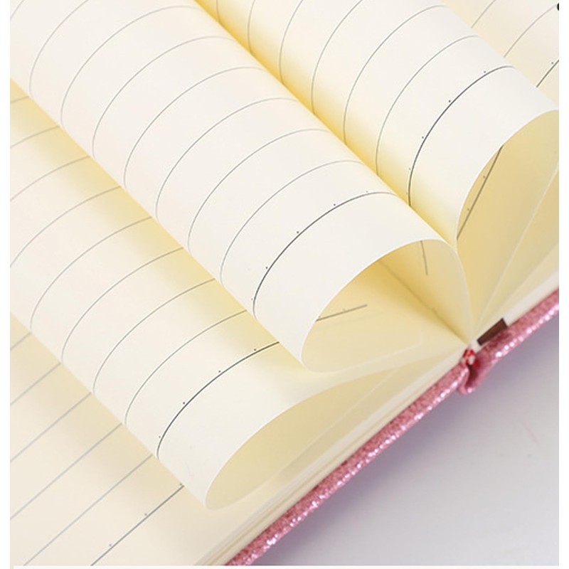 Yonavita Pink Glitter Notebook, 8.4"x 5.7", 200 Lined Pages, No