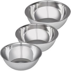 Commercial Stainless Steel Bowls, Set of 3, 11.8 inches (30 cm), 12.6 inches (32 cm), 13.4 inches (34 cm), Bowls,