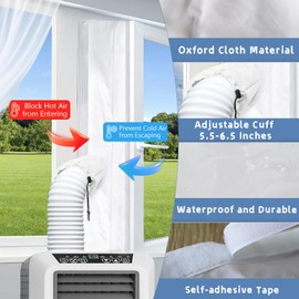 IFORYONLIFE 500CM (197") Protable Air Conditioner Window Seal Universal Casement Window Air Conditioner Kit with Cuff and Zipper Easy to Install for All Air Conditioners