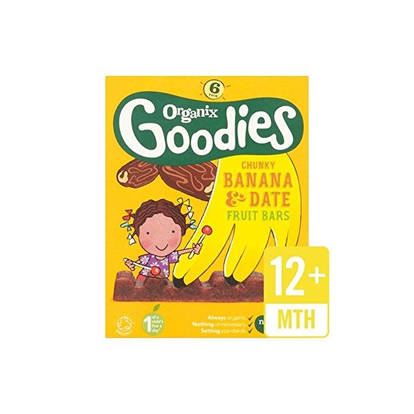 Organix Goodies Fruit Bar Banana & Date 6 x 17g