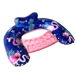 Inflatable Pool Float Chair - Pool Floating Chair Adult Pool Float Seat with Cup Holder and Headrest, Portable Lounge Floats (Flamingo, XX-Large)