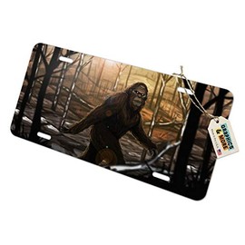 GRAPHICS & MORE Bigfoot Sasquatch Walking in The Woods Novelty Metal Vanity Tag License Plate
