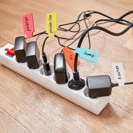 SZ.haitun 40 Pack Cable Labels Tags, White Write On Wire Cord Tags and Charger Labels Waterproof for Cable Management and Identification Electronics (Rectangular)