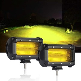 LED Fog Light, LED Work Light, Yellow, 5 Inch, SAMMAN LED Work Light, New Model, Diffusion Type, IP68 Waterproof, Dustproof, 6D Lens, 72W, 12V/24V, 3000K, 8840 Lumens, Yellow, SUV, ATV, UTV