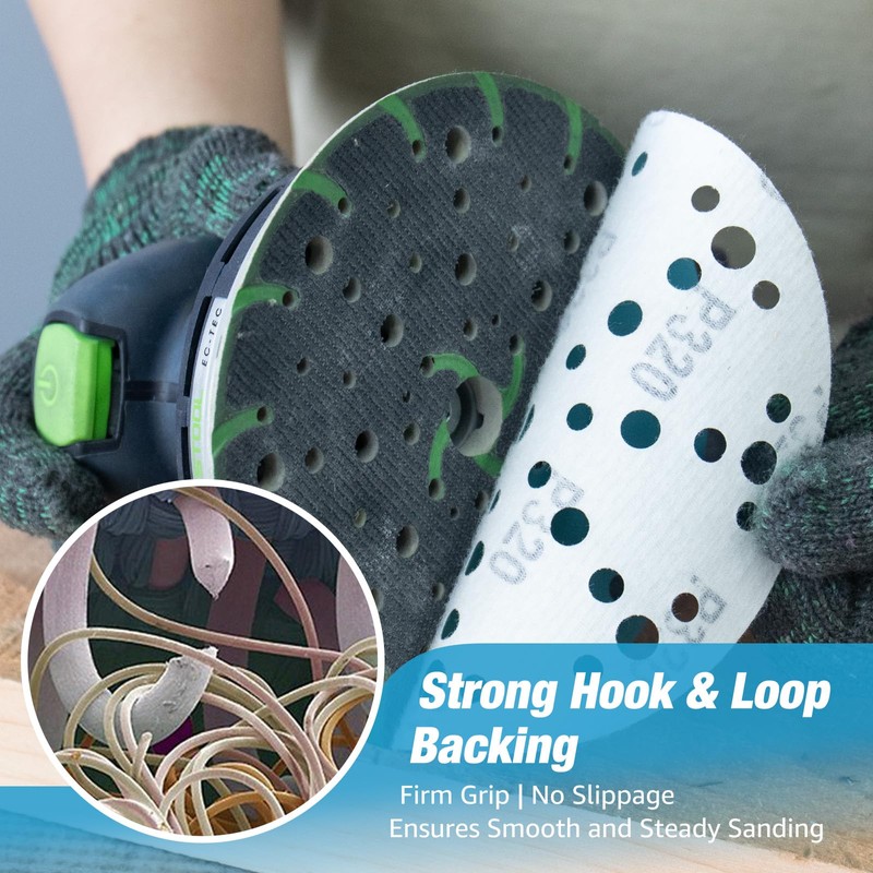 6 Inch 49 Hole Sanding Discs 80 Grit Hook and