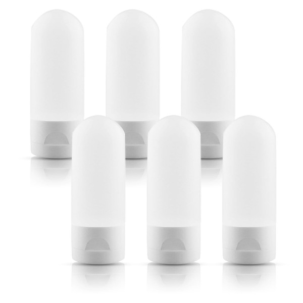 YXC Travel Bottles Set for Toiletries Travel Size Containers Kit 6 Pack Transparent with Flip Cap Leak-Proof Refillable Squeeze BPAFree for Shampoo Conditioner Lotion Face Wash Toothpaste Cream