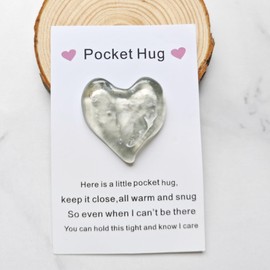 YOJO Pocket Hug Heart with Greeting Cards,Long Distance Relationship Gifts,Gifts for Boyfriend Girlfriend,I Love You Gift for Him Her (Grey)