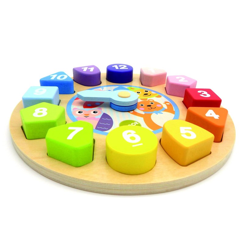 Oops Wooden Teaching Clock Preschool Time Activity My Clock Blocks