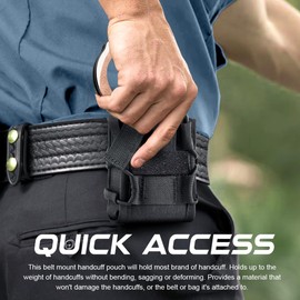 4 Pack Molle Handcuff Pouch,Molle Handcuff Case for Duty Belt Vest,Adjustable Tightness to Fit Asp/Hinged/Chain/Folding Rigid Hand Cuff,Law Enforcement Accessories