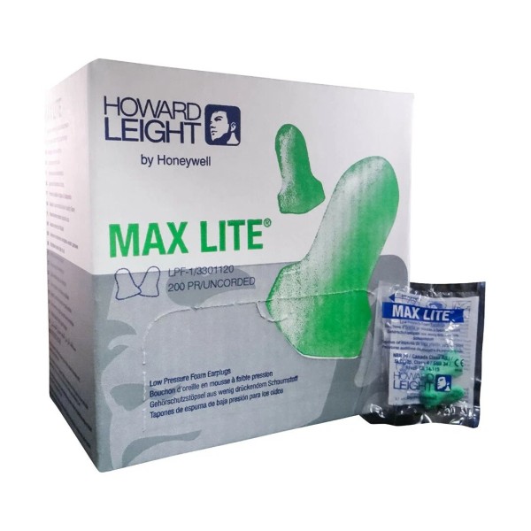 Howard Leight MaxLite, Maximum LPF-1 Wrapped Ear Plugs (200 Pairs/Box)