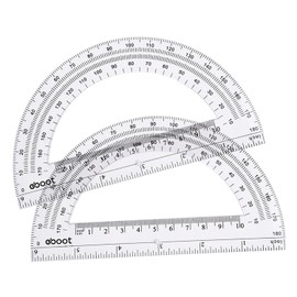 EBOOT Plastic Protractor Math Protractors 180 Degrees, 6 Inch, Pack of 2 (Clear)