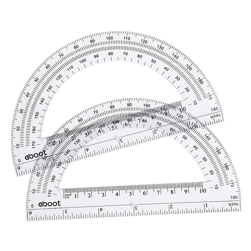 EBOOT Plastic Protractor Math Protractors 180 Degrees, 6 Inch, Pack