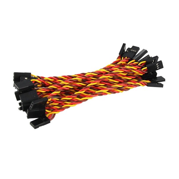 OliYin 20pcs Male to Male Plug Twisted Wiring 100mm 10cm 3.93inch 26AWG 30 Cores RC Servo Extension Lead Cable for Futaba JR
