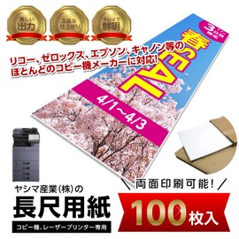 Long Paper A3 Length 35.4 inches (900 mm) x Width 11.7 inches (297 mm), Box of 100 Sheets Thickness: 130 g/㎡ (160 microns), Yashima Sangyo