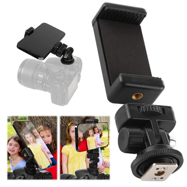 Unbranded Cell Phone Clip Holder with Hot Shoe Adapter Tripod