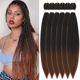 Braiding Hair Pre-Stretched Braiding Hair-Ombre PreStretched Braiding Hair For Crochet Twist Braids Hair For Black Women