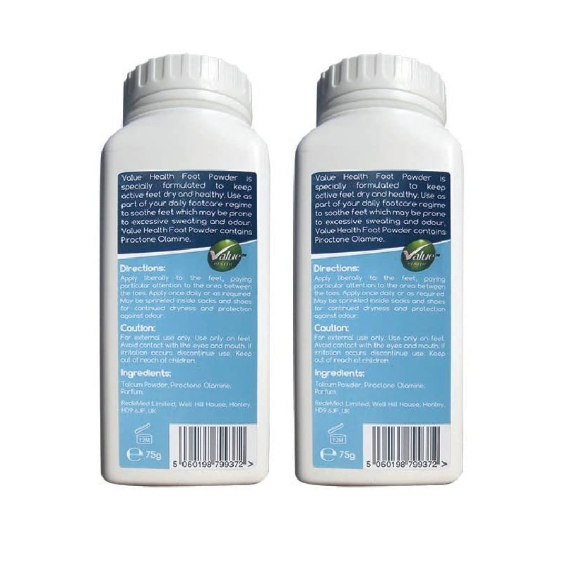 Value Health, Anti Fungal Foot Powder Pack,75 g (Pack of